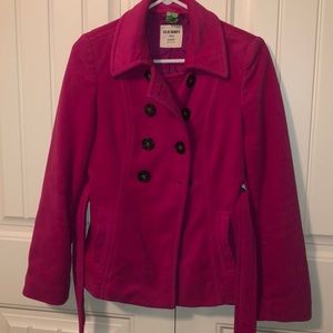 Hot pink fleece pea coat